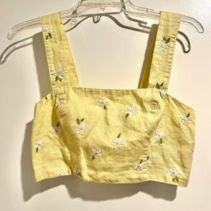 2 for 20!! Cute Yellow Daisy Crop Top